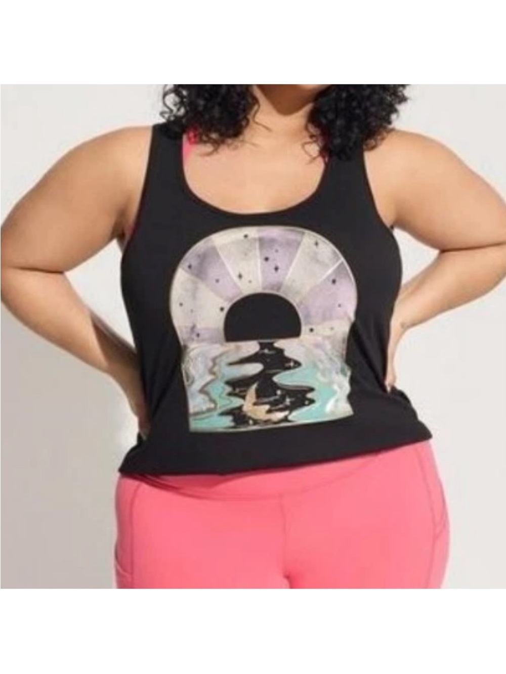 Torrid 1X Active Black Graphic Tank Top